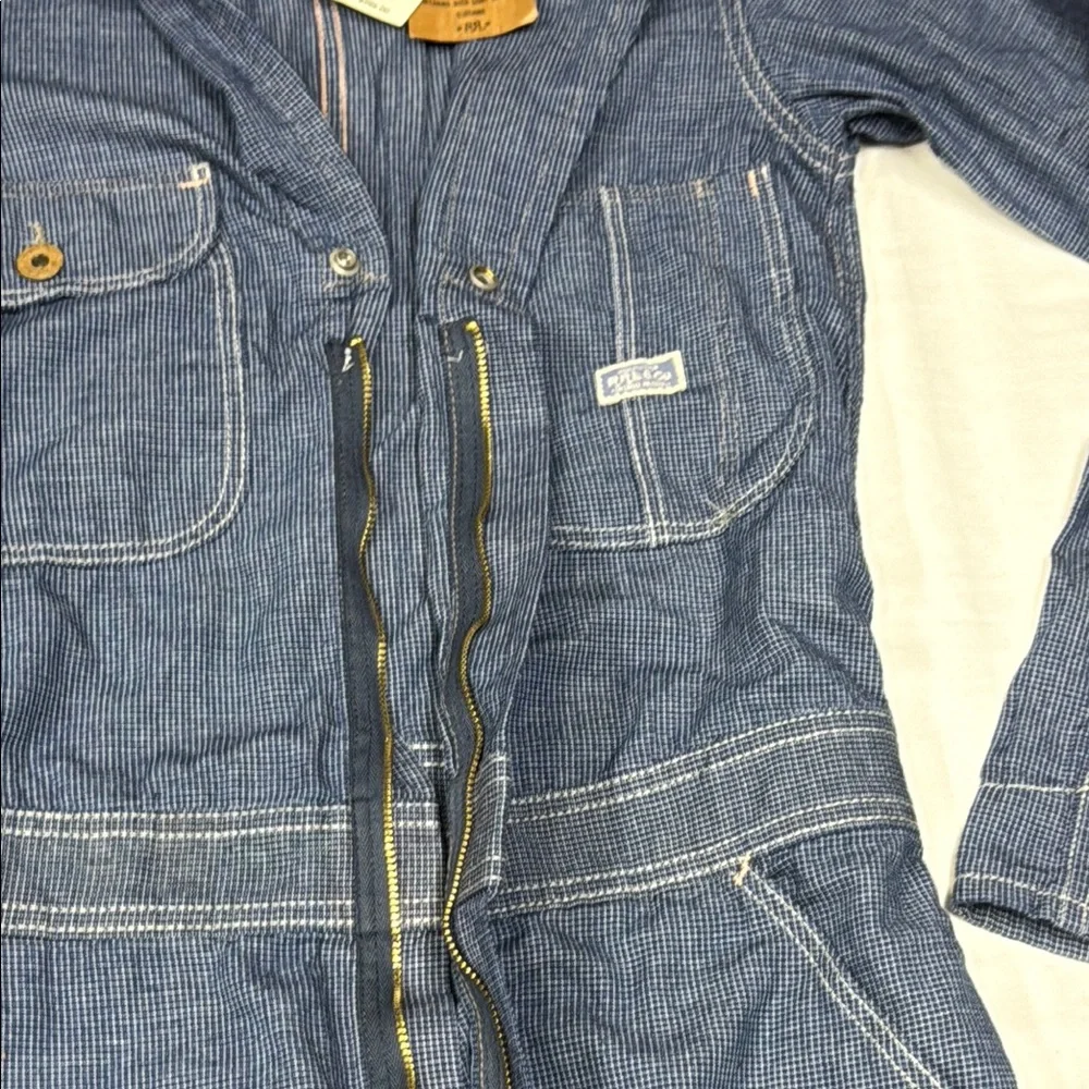 Ralph Lauren Double RL Blue Workwear Jumpsuit/overall 100% cotton made in Tunis - Picture 7 of 16